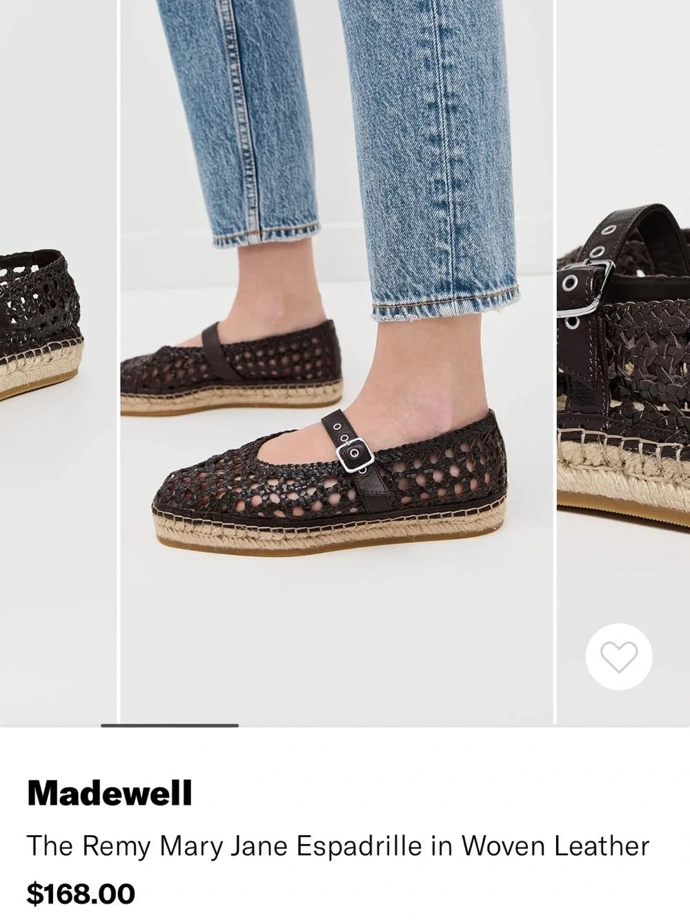 Madewell Remy Mary Jane Espadrille - Black Woven Leather